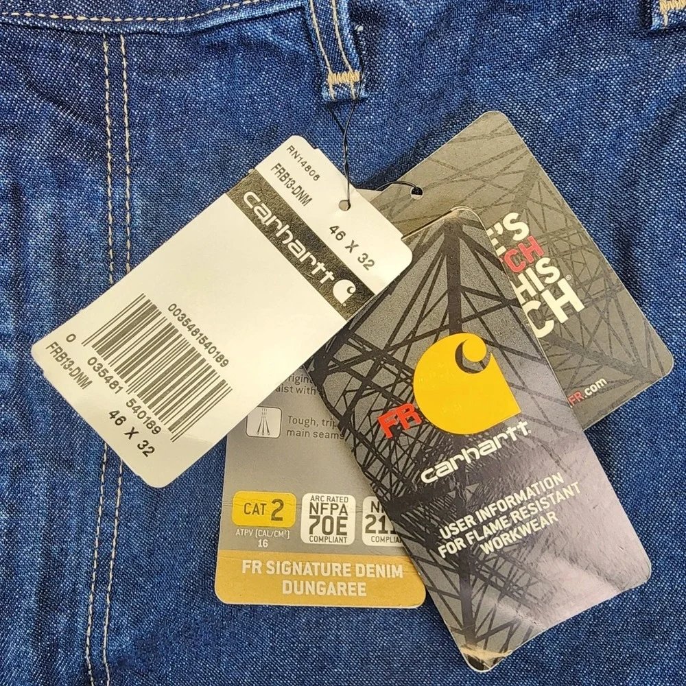 NEW Carhartt FR Jeans Mens 46X30 Flame Resistant Utility‎ Work Blue FRB13-DNM